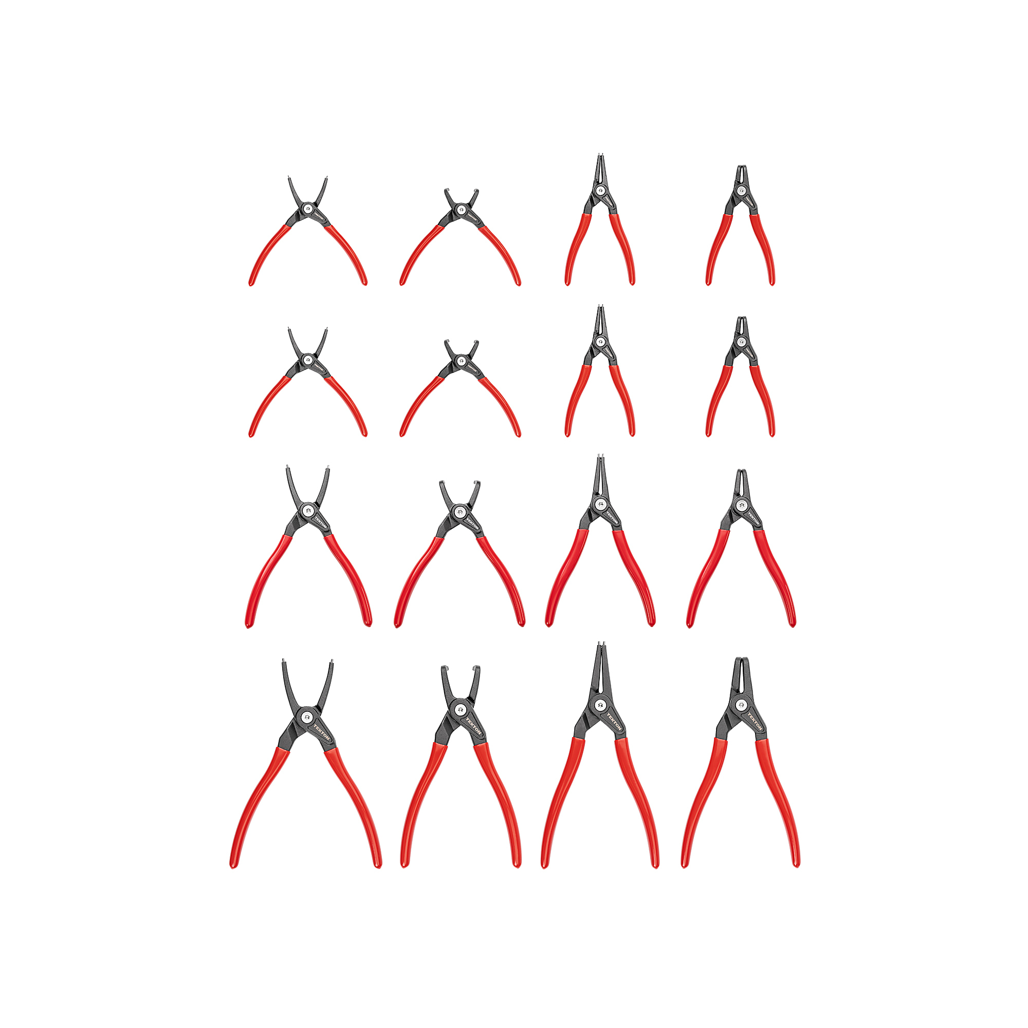 TEKTON 5, 7, 9 Inch Internal and External Retaining Ring Pliers Set, 16-Piece (0.037, 0.047, 0.070, 0.090 in. Tips) | PRR90100